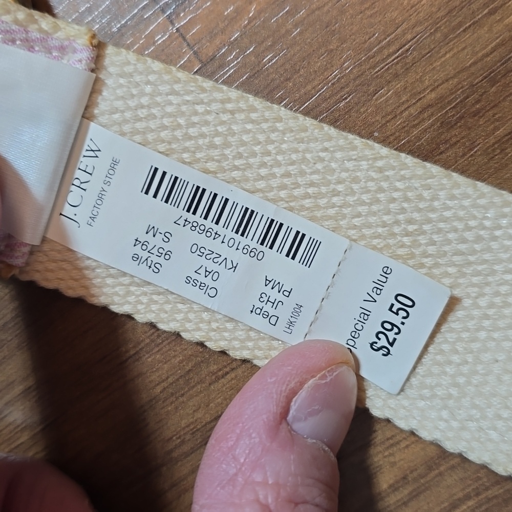 J. Crew Pink Martini Cocktail Embroidered D-Ring Belt - Picture 7 of 10